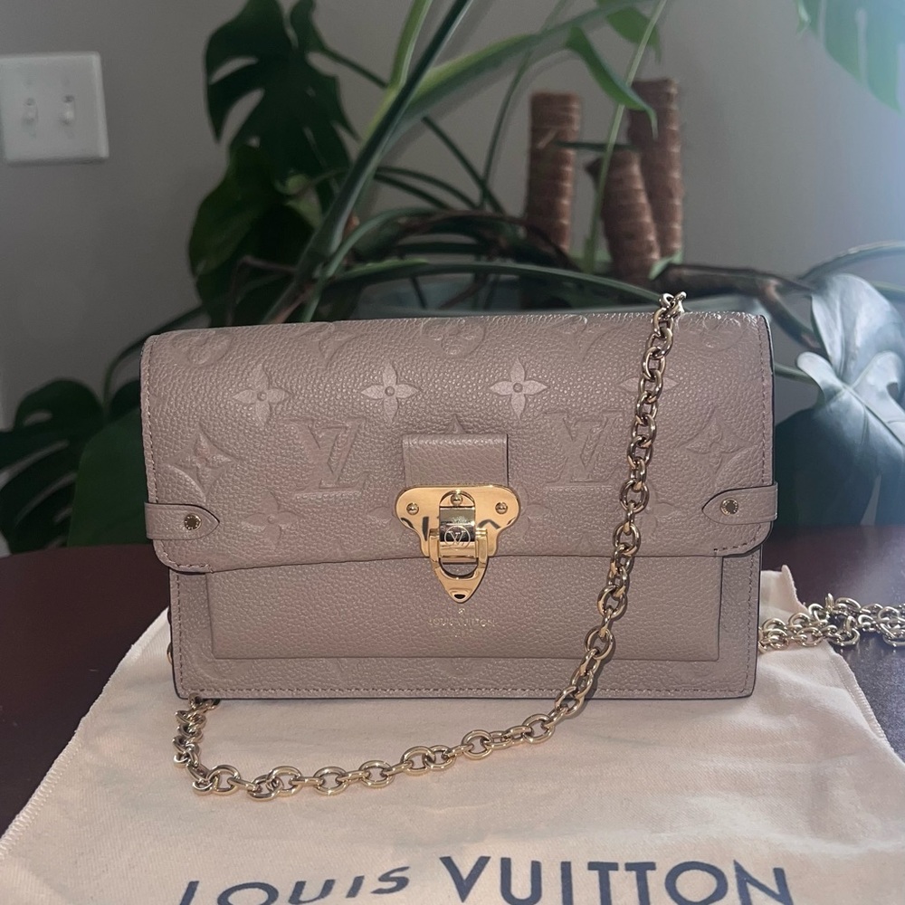 Louis Vuitton Taupe Crossbody Bag with Chain